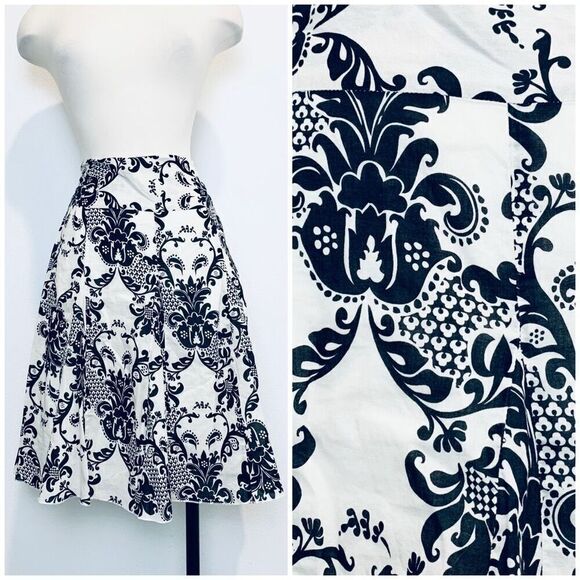 Apt 9 Victorian Ornate Swing Mini Skirt Small 4 A Line Skater White - Picture 1 of 8